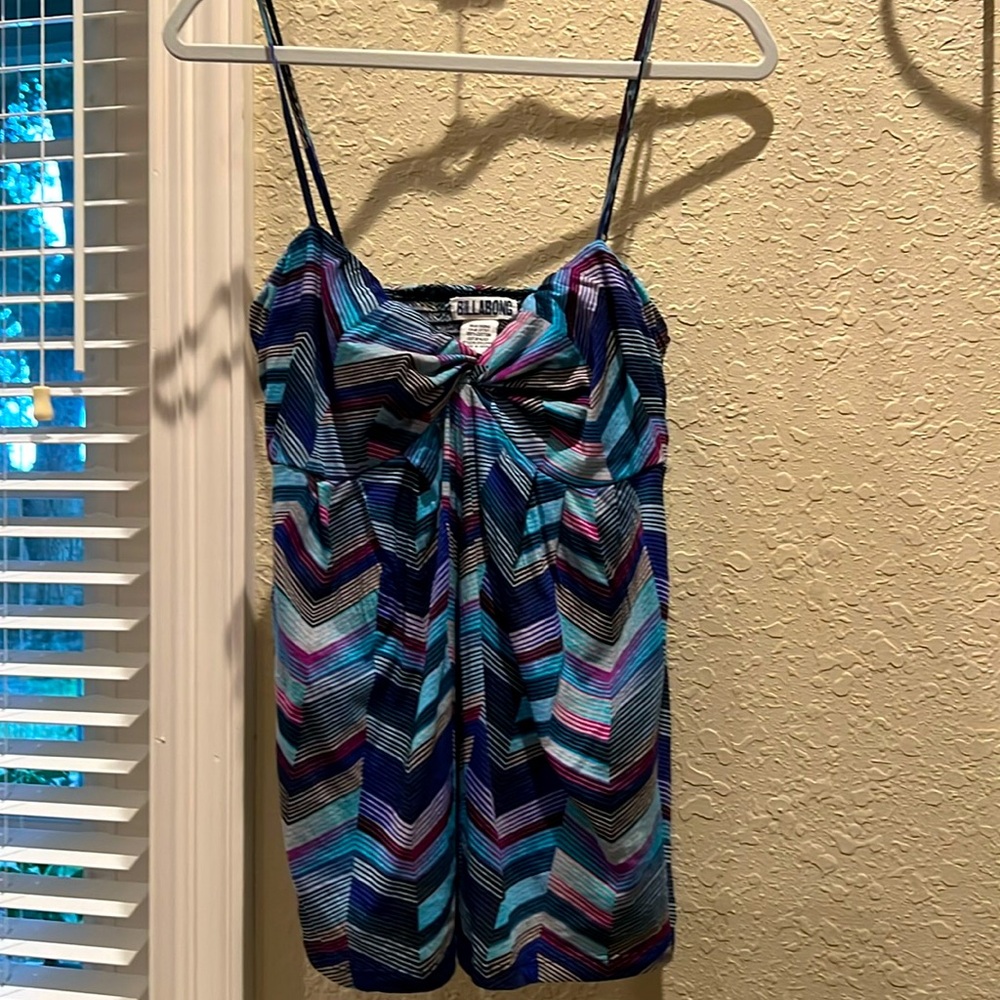 Billabong Adjustable Strap Chevron Striped Summer Tank Top Young Women’s Sz L